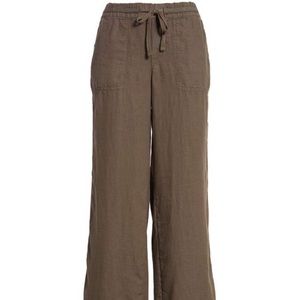 Caslon XS Olive Tuscan Linen Drawstring Pants